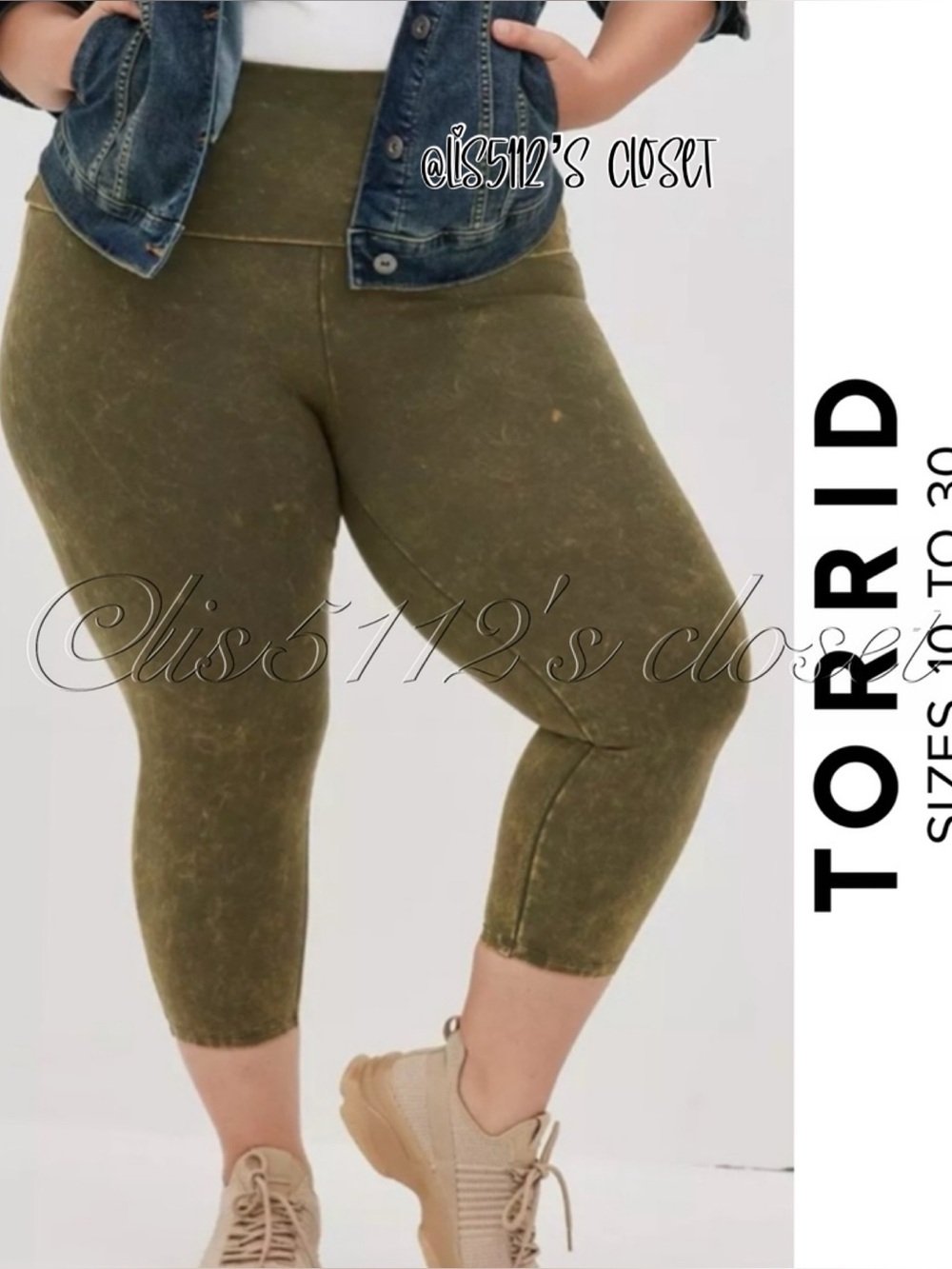Torrid Green Crop Foldover Waist Premium Leggings 5X 28
